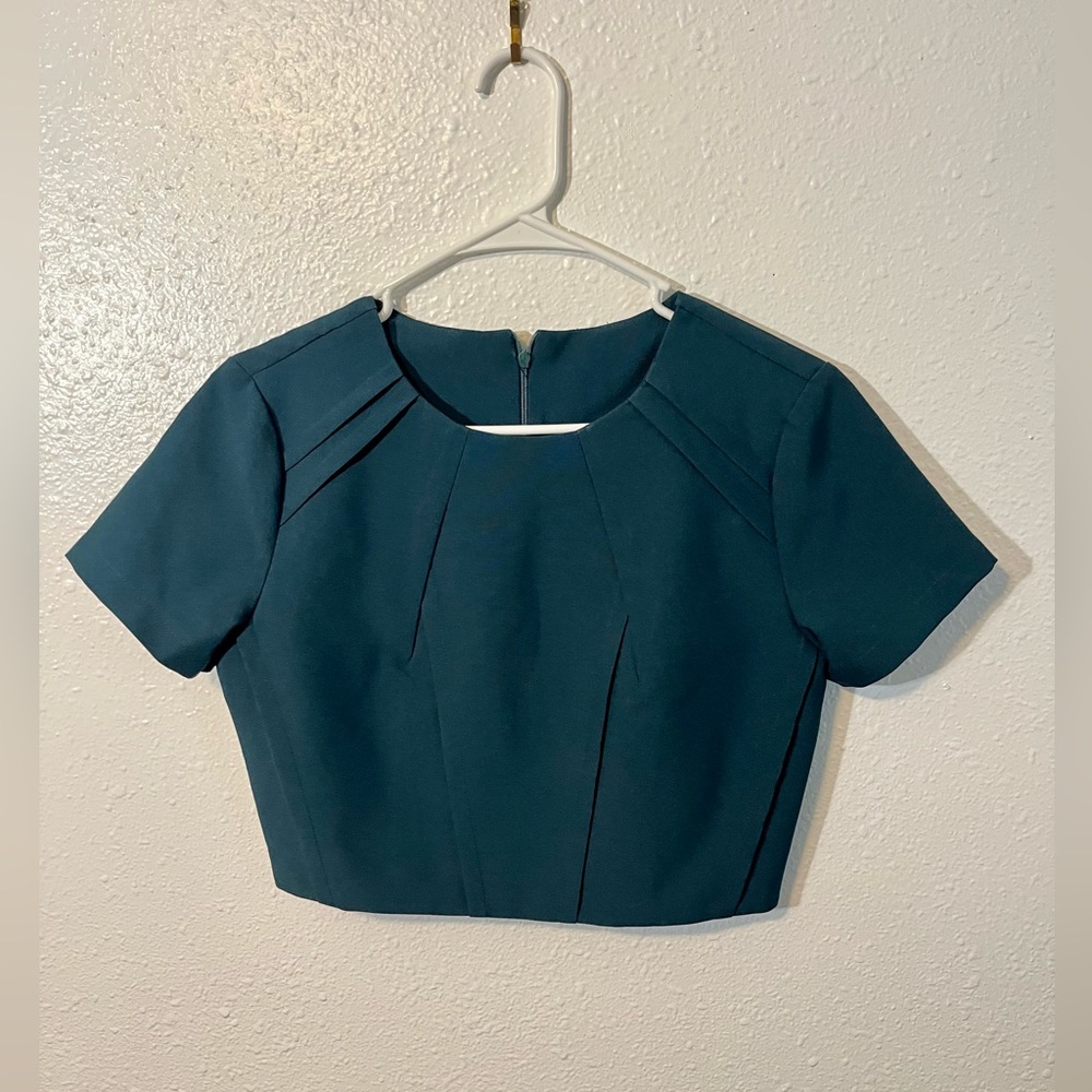 Teal Structured Crop Top Size Small